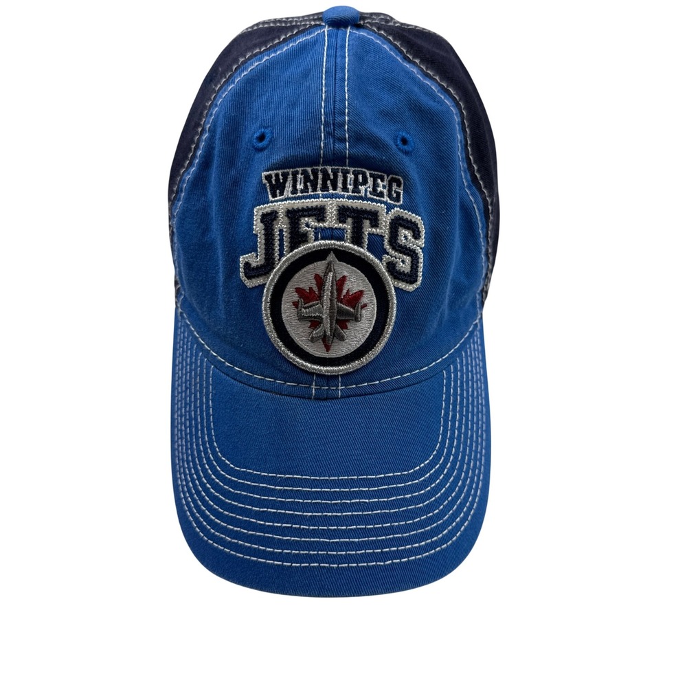 Reebok Winnipeg Jets NHL Hat Adjustable Blue Navy Contrast Stitch OSFM Baseball